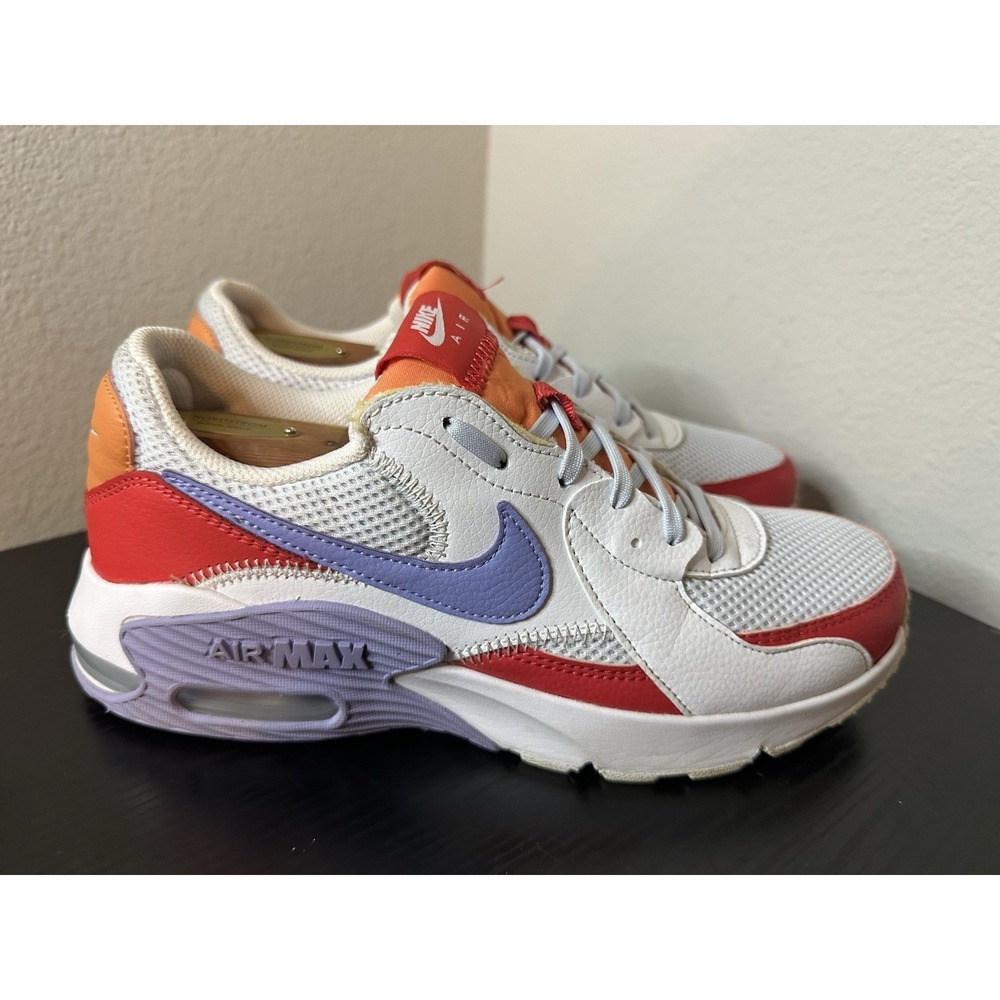Womens Nike Air Max Excee Shoes CZ9314-100 White Red Violet Size 7